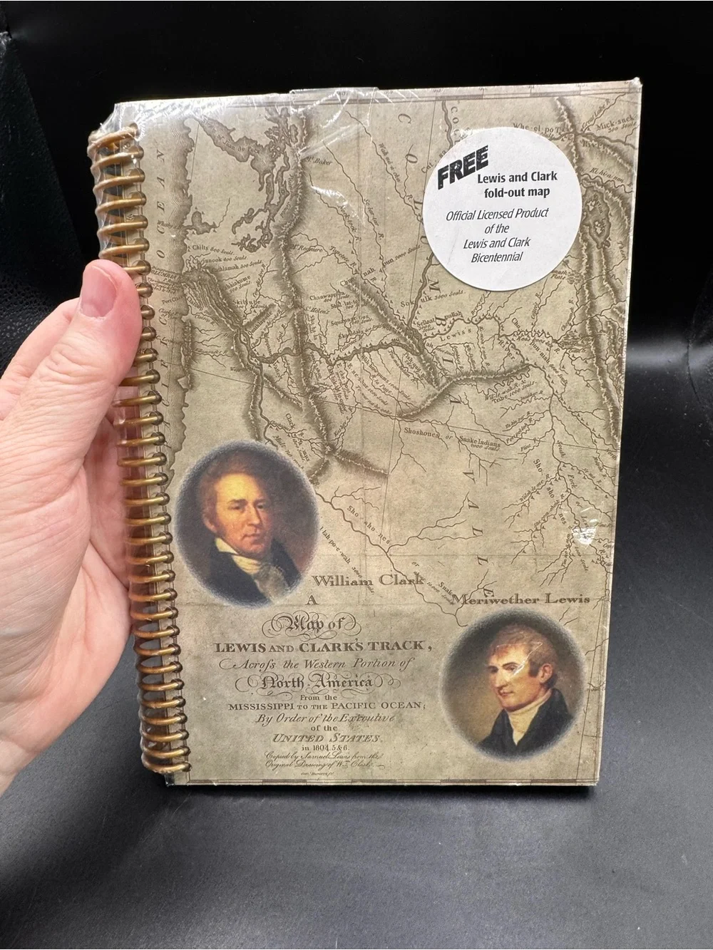 Lewis & Clark Themed Spiral Journal - Cream Map Cover
